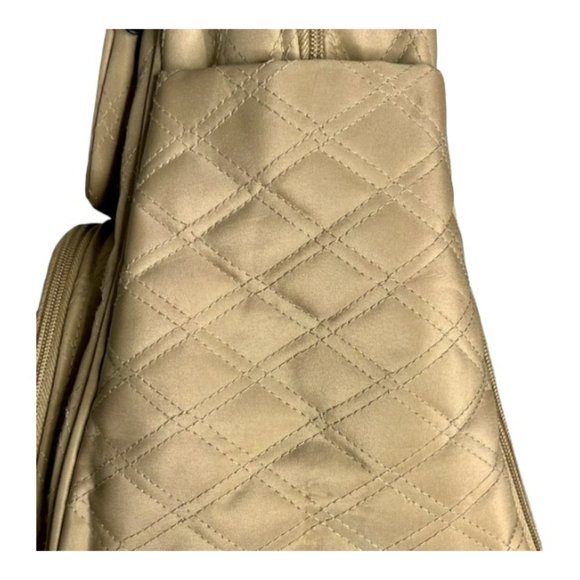 Vintage Travelon Beige Quilted Weekender/Carry On Bag - 13" w x 8" d x 14.5”h - Picture 7 of 11